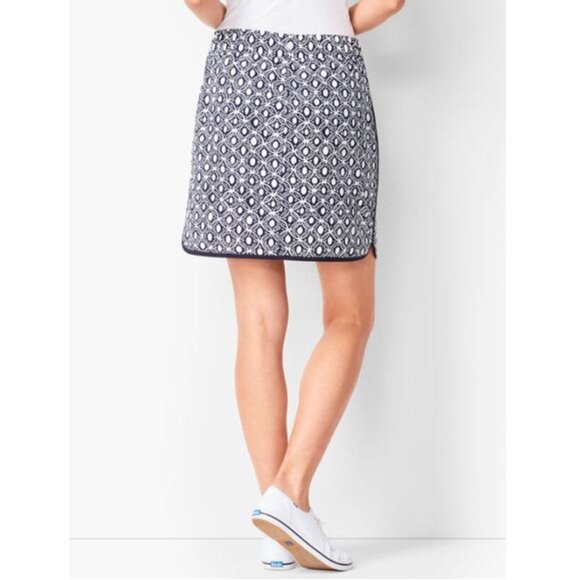 NWT T by Talbots Navy Geometric Print Stretch Skort - 3X - Picture 2 of 16
